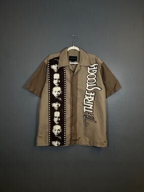 Ralph Marlin L men’s The Three Stooger shirt Short sleeve button up brown rock